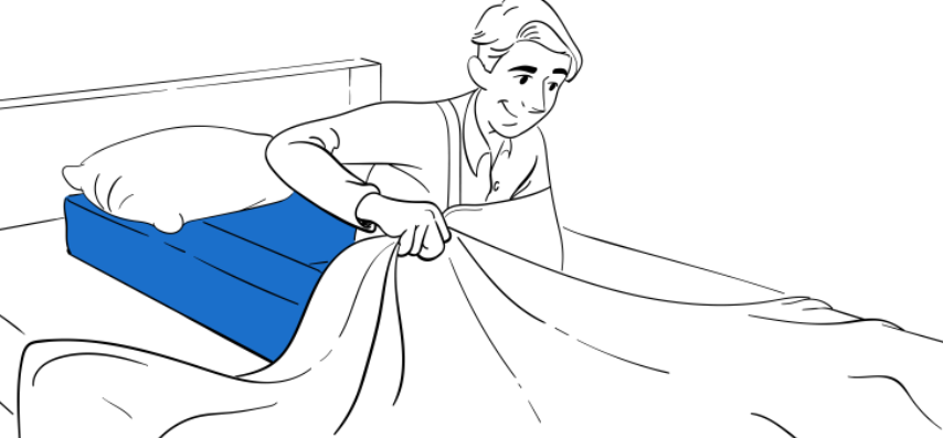 Adjusting Restore You shoulder surgery recovery pillow with bedding for comfortable MLPP positioning