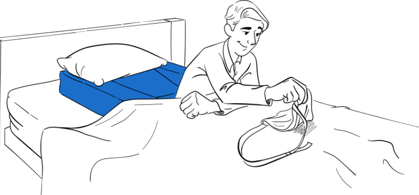 Final setup adjustments of Restore You medical device for optimal shoulder surgery MLPP positioning in bed