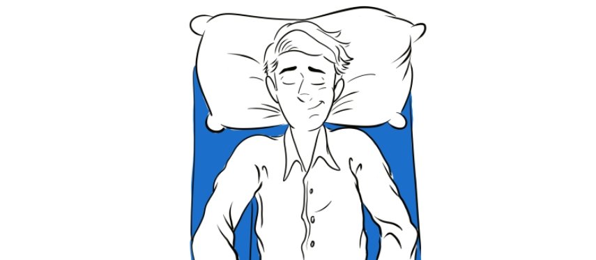 Post-surgery patient sleeping peacefully after demonstrating how to use Restore You therapeutic support pillow for proper elevated position